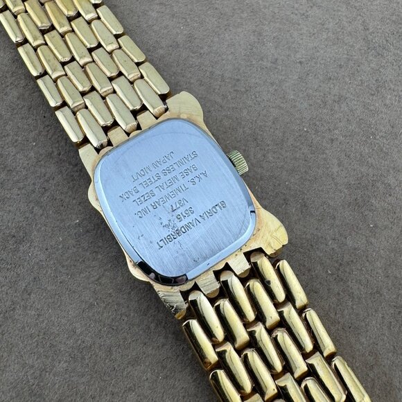 Gloria Vanderbilt Trapezoid Shaped Face Gold Tone Bracelet Asymmetrical Watch main image 8
